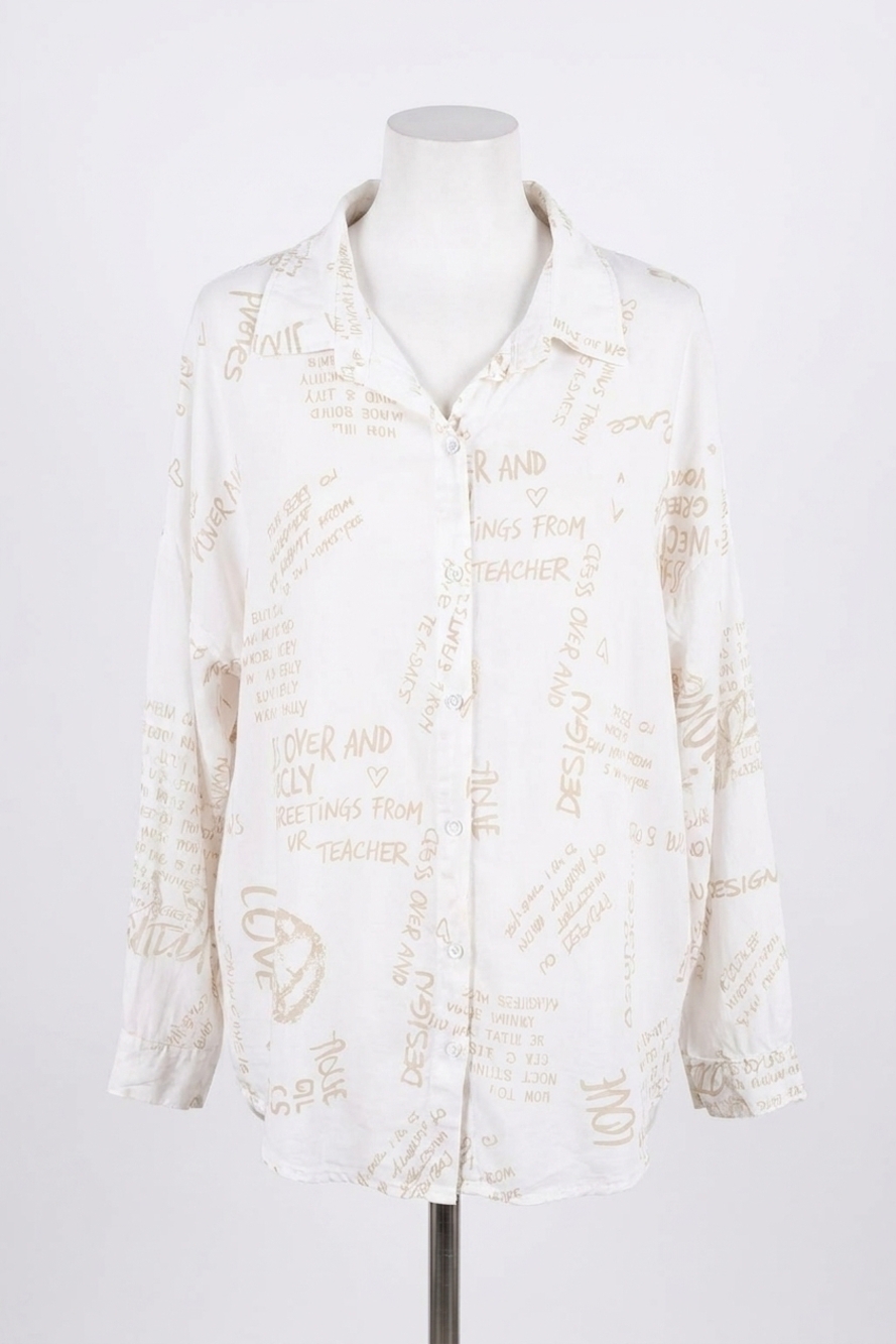 NEW MADE IN ITALY whispering canvas shirt in white